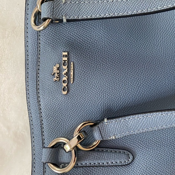 Coach Blue Leather Shoulder Bag with Structured Design - Picture 3 of 7